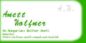 anett wolfner business card